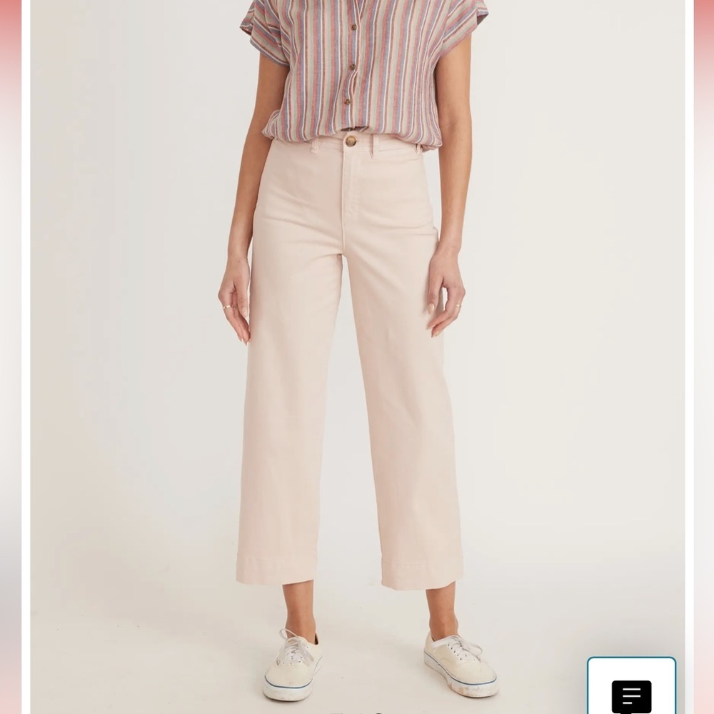 Marine Layer Peach Whip Soft Pink Wide-Leg Pants